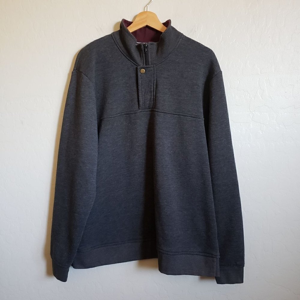 Orvis Signature Quarter-Zip Sweatshirt Pullover Rib Knit Grey Size Men's XL